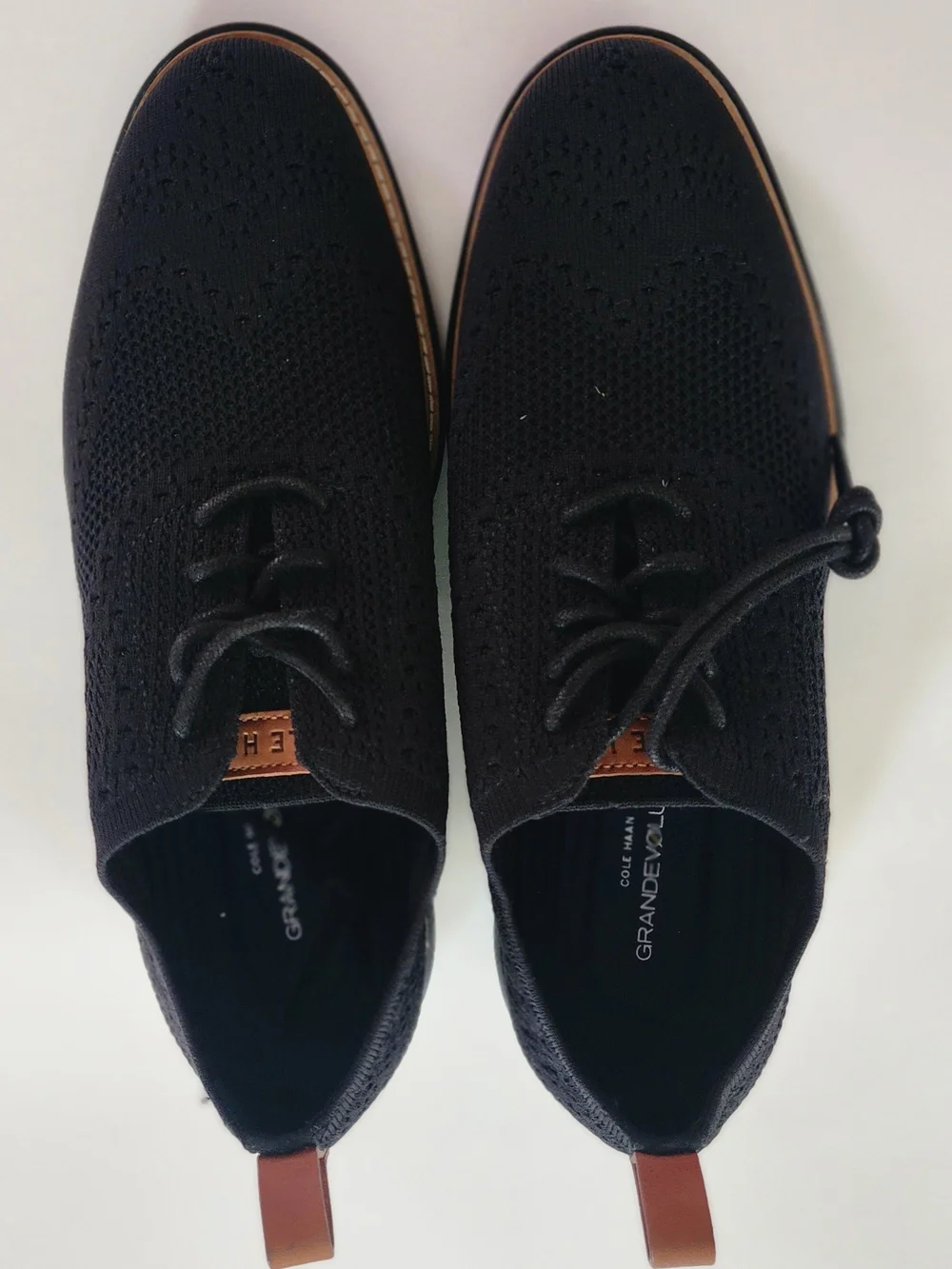 Cole Haan Men's Black Knit Lace-Up Casual Shoes